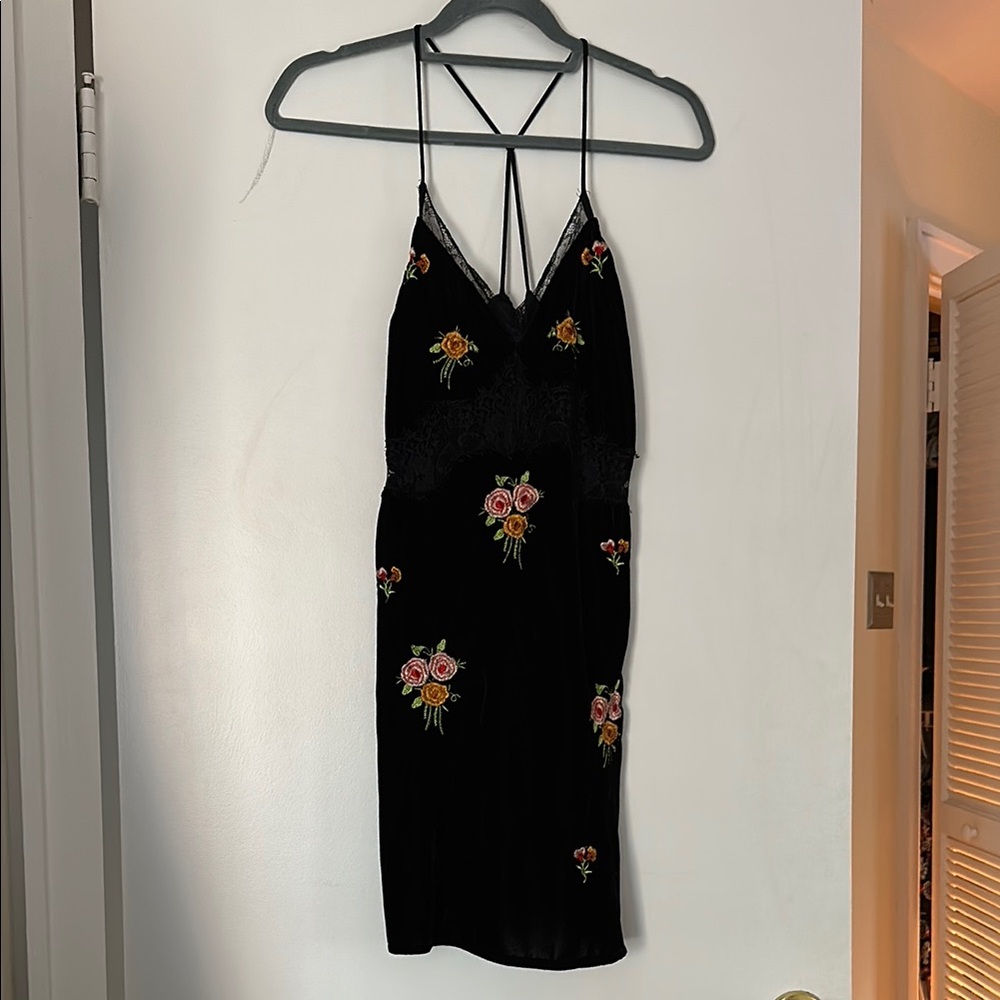Topshop Velvet Black Dress